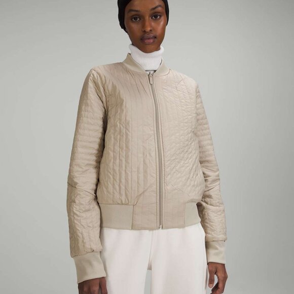 lululemon reversible nonstop bomber jacket raw linen - Picture 3 of 7